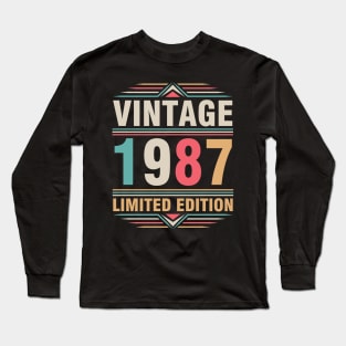 Vintage 1987 Ltd Edition Happy Birthday 35 Years Old Me You Long Sleeve T-Shirt